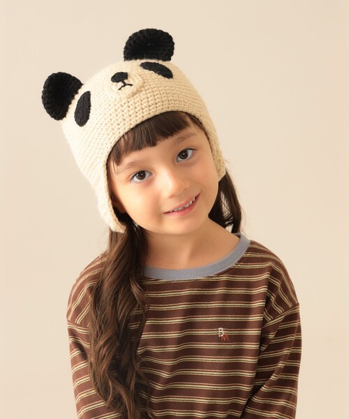 BEAMS mini（ビームスミニ）の「アニマル ニット ワッチキャップ 2025FW（ニットキャップ/ビーニー・キッズ・ピンク/ブラウン/イエロー系その他4/ホワイト系その他7・ONE SIZE）」の5枚目の写真