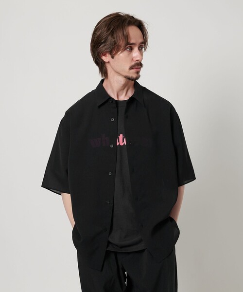 BEAUTY&YOUTH UNITED ARROWS - amomento AMOMENTO 開襟シャツ トリクシオン シアー レギュラー フォルム ショートスリーブ