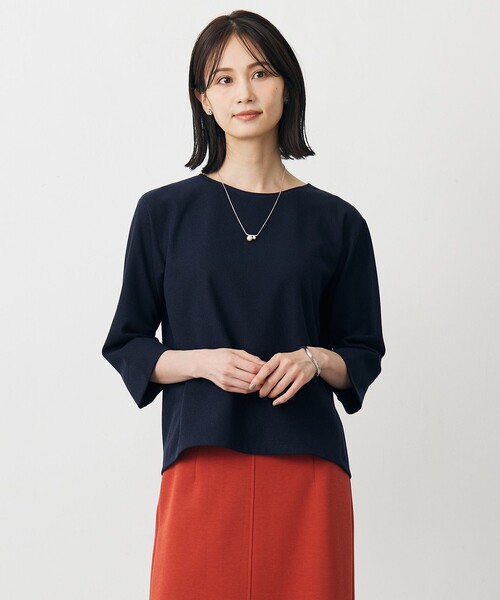 J.PRESS Ladies(J.プレス レディス)の「ラメ針抜き カットソー(Tシャツ/カットソー・レディース・ベージュ系/ライトグレー系/ネイビー系・SMALL)」の3枚目の写真