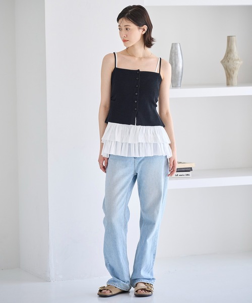 meilmada（メイルマダ）の「フロントボタンニットキャミソール（キャミソール・レディース・ブラック/グレー・FREE）」の8枚目の写真