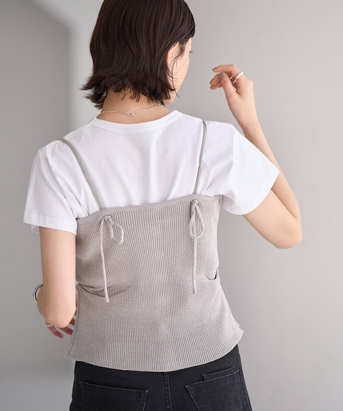 meilmada（メイルマダ）の「フロントボタンニットキャミソール（キャミソール・レディース・ブラック/グレー・FREE）」の14枚目の写真