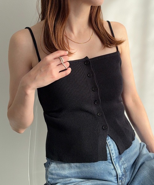 meilmada（メイルマダ）の「フロントボタンニットキャミソール（キャミソール・レディース・ブラック/グレー・FREE）」の22枚目の写真