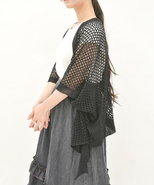 axes femme(アクシーズファム)の「ドルマンニットカーデ(カーディガン/ボレロ・レディース・ブラック/キナリ/モカ・FREE)」の2枚目の写真