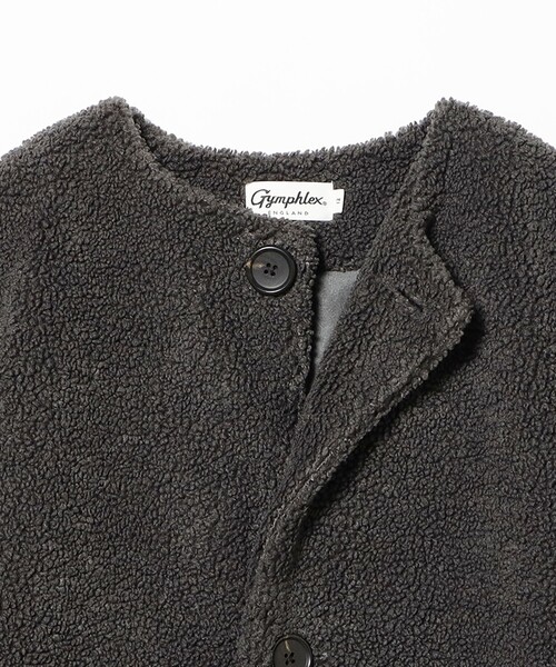 Ray BEAMS（レイビームス）の「【WEB限定】GYMPHLEX / ボア ノーカラー コート（ノーカラーコート・レディース・ナチュラル/チャコールグレー・12）」の9枚目の写真