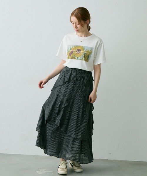 Crisp（クリスプ）の「チェックフリルティアードスカート（スカート・レディース・ブラック/ホワイト・FREE）」の10枚目の写真