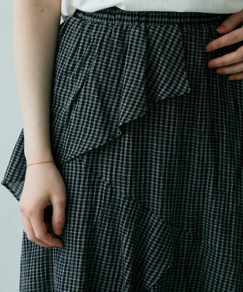 Crisp（クリスプ）の「チェックフリルティアードスカート（スカート・レディース・ブラック/ホワイト・FREE）」の17枚目の写真