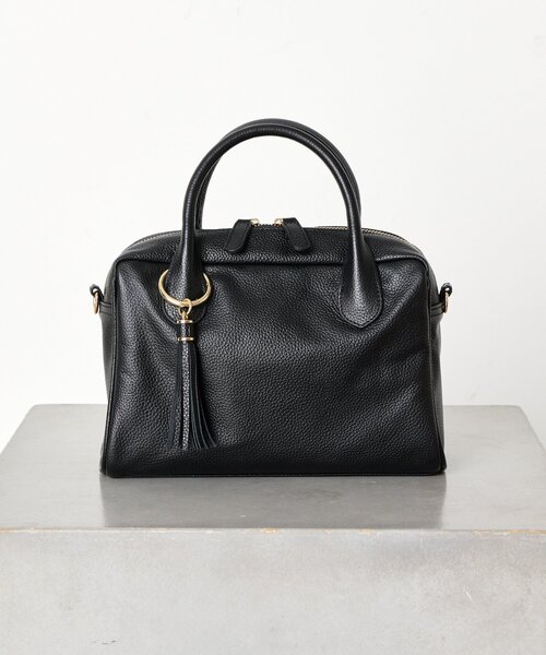 Jena espace merveilleux（ジェナ　エスパスメルヴェイユ）の「タッセル本革ボストンバッグ（ショルダーバッグ・レディース・グレー/ブラック・FREE）」の18枚目の写真