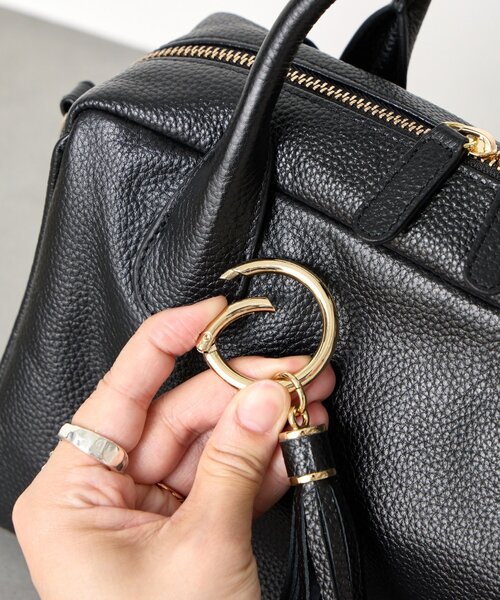 セール】タッセル本革ボストンバッグ（ショルダーバッグ）｜Jena