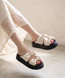 LIBERTYDOLL ダブルビッグリボン 厚底サンダル