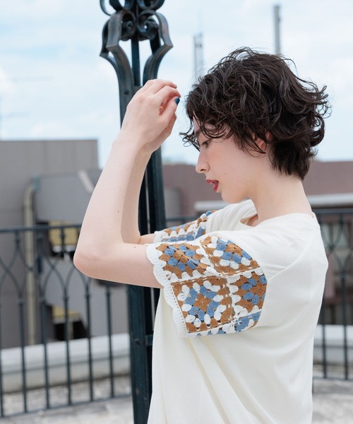 tシャツ クロシェスリーブプルオーバー レディース クロシェスリーブプルオーバー（Tシャツ/カットソー）｜niko and