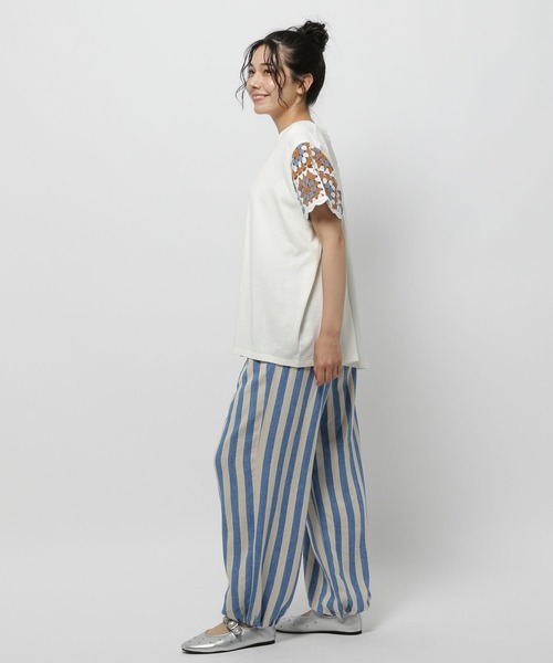 niko and...（ニコアンド）の「クロシェスリーブプルオーバー（Tシャツ/カットソー・レディース・オフホワイト/ブルー/ブラック・LARGE/MEDIUM）」の10枚目の写真