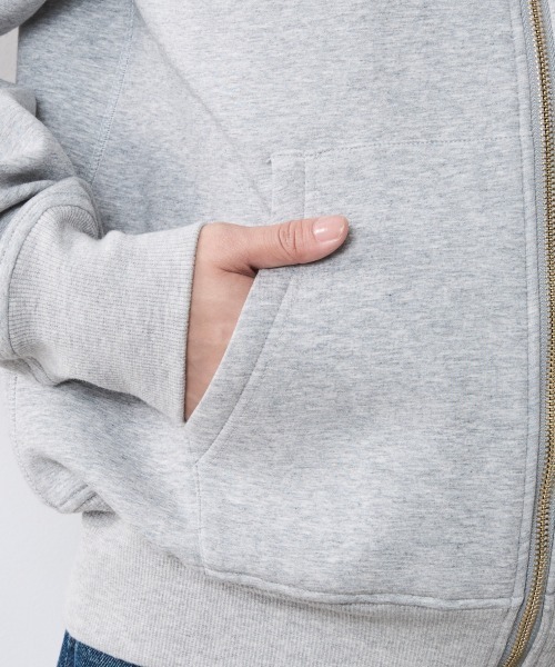 CHIC STYLE（シックスタイル）の「ボンディングフーディ＜大きいサイズ有＞シックスタイル（パーカー・レディース・杢グレー/ブラック・5L/4L/3L/LL/L/M）」の11枚目の写真