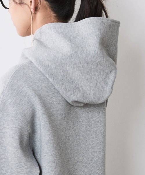 CHIC STYLE（シックスタイル）の「ボンディングフーディ＜大きいサイズ有＞シックスタイル（パーカー・レディース・杢グレー/ブラック・5L/4L/3L/LL/L/M）」の8枚目の写真