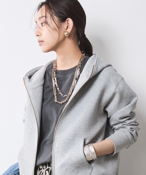 CHIC STYLE（シックスタイル）の「ボンディングフーディ＜大きいサイズ有＞シックスタイル（パーカー・レディース・杢グレー/ブラック・5L/4L/3L/LL/L/M）」の18枚目の写真