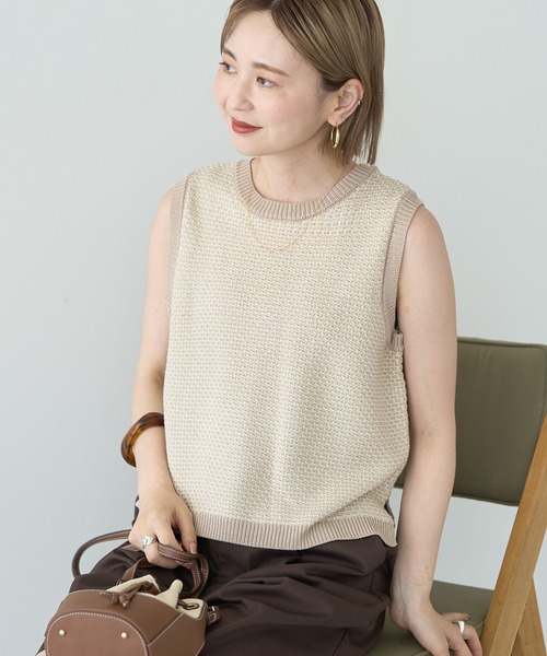 AMERICAN HOLIC（アメリカンホリック）の「ジャガードニットベスト（ベスト・レディース・ブラック/ブラウン/ベージュ・M/L）」の3枚目の写真