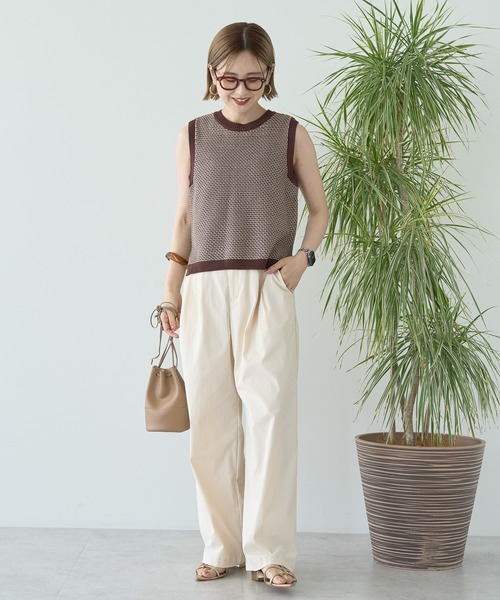 AMERICAN HOLIC（アメリカンホリック）の「ジャガードニットベスト（ベスト・レディース・ブラック/ブラウン/ベージュ・M/L）」の5枚目の写真