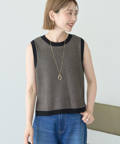 AMERICAN HOLIC（アメリカンホリック）の「ジャガードニットベスト（ベスト・レディース・ブラック/ブラウン/ベージュ・M/L）」の13枚目の写真