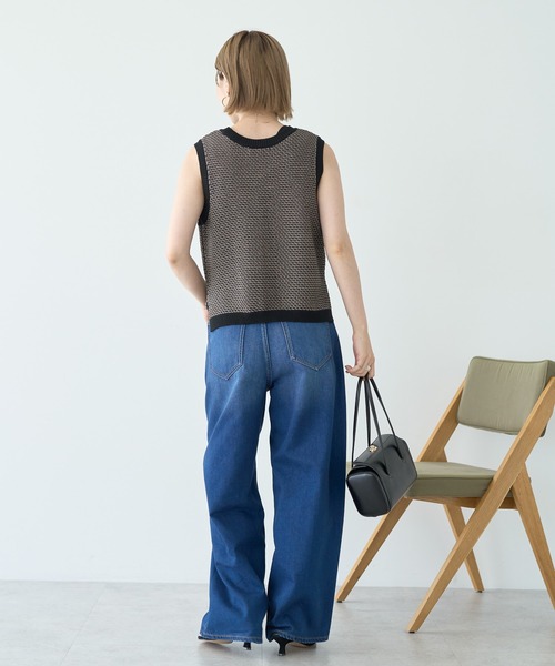 AMERICAN HOLIC（アメリカンホリック）の「ジャガードニットベスト（ベスト・レディース・ブラック/ブラウン/ベージュ・M/L）」の15枚目の写真