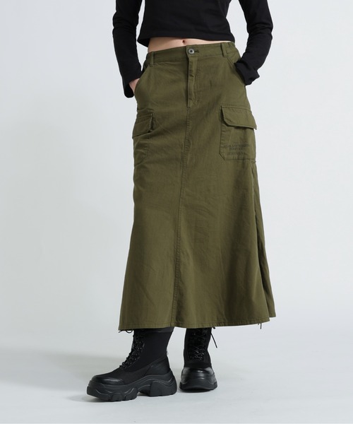 Avirex スカート MILITARY SIDE LACE UP SKIRT/ミリタリーサイドレースアップ