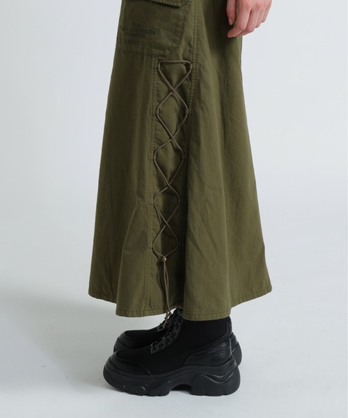 レースアップスカート MILITARY SIDE LACE UP SKIRT/ミリタリーサイドレースアップ