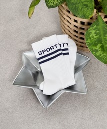 MICA&DEAL（マイカ＆ディール）の「【SPORTY & RICH】ラインソックス-Bold Logo Socks（ソックス/靴下）」