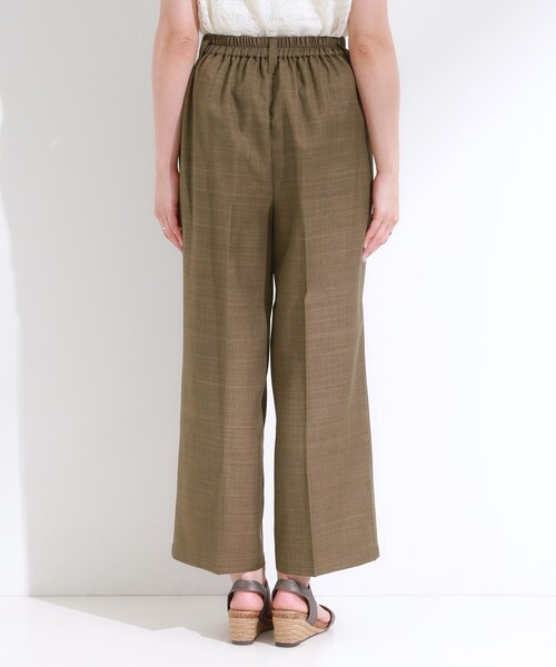DRESKIP（ドレスキップ）の「【S-LL/洗濯後しわになりにくい】ゴールドパーツできれい見え 麻調タックワイドパンツ（その他パンツ・レディース・ダークブラウン/ブルー/チャコールグレー・02/01/04/03）」の18枚目の写真