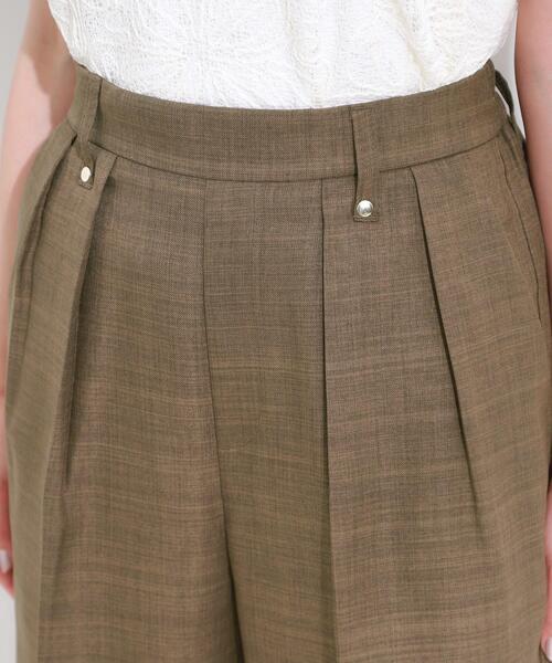 DRESKIP（ドレスキップ）の「【S-LL/洗濯後しわになりにくい】ゴールドパーツできれい見え 麻調タックワイドパンツ（その他パンツ・レディース・ダークブラウン/ブルー/チャコールグレー・02/01/04/03）」の19枚目の写真