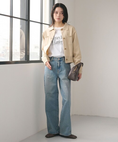 green label relaxing（グリーンレーベルリラクシング）の「ポロニット カーディガン ウォッシャブル（カーディガン/ボレロ・レディース・ブラック/ベージュ/グレー/ライトグレー/モカ・FREE）」の9枚目の写真