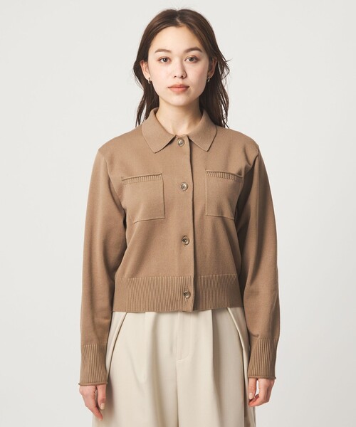 green label relaxing（グリーンレーベルリラクシング）の「ポロニット カーディガン ウォッシャブル（カーディガン/ボレロ・レディース・ブラック/ベージュ/グレー/ライトグレー/モカ・FREE）」の17枚目の写真