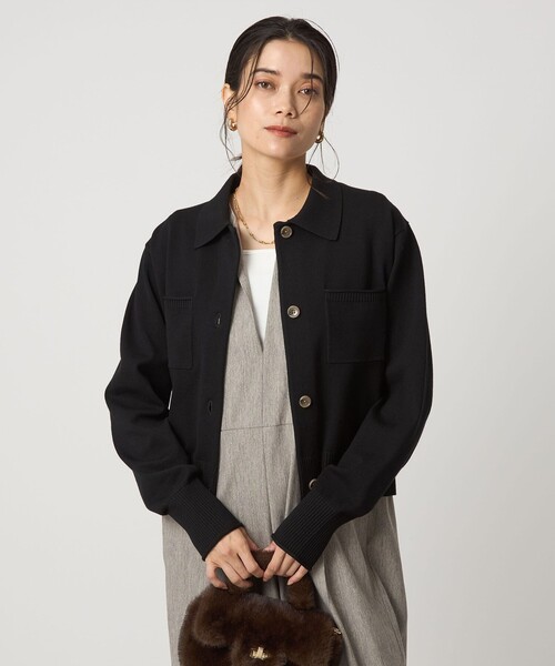 green label relaxing（グリーンレーベルリラクシング）の「ポロニット カーディガン ウォッシャブル（カーディガン/ボレロ・レディース・ブラック/ベージュ/グレー/ライトグレー/モカ・FREE）」の20枚目の写真