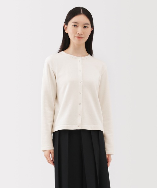 無印良品（ムジルシリョウヒン）の「婦人　裏毛スウェットカーディガン（カーディガン/ボレロ・レディース・ライトブルー/ブラック/チャコールグレー/オフホワイト・L/M/S/XL）」の1枚目の写真