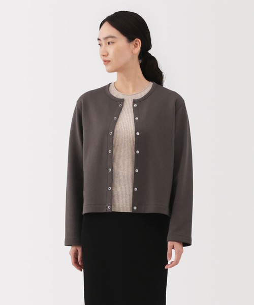 無印良品（ムジルシリョウヒン）の「婦人　裏毛スウェットカーディガン（カーディガン/ボレロ・レディース・ライトブルー/ブラック/チャコールグレー/オフホワイト・L/M/S/XL）」の3枚目の写真