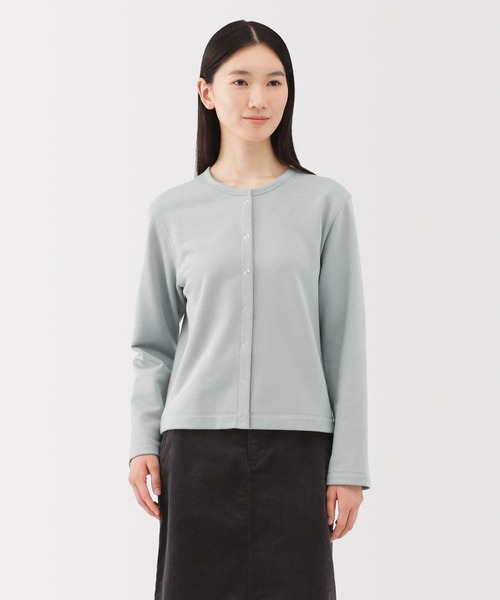 無印良品（ムジルシリョウヒン）の「婦人　裏毛スウェットカーディガン（カーディガン/ボレロ・レディース・ライトブルー/ブラック/チャコールグレー/オフホワイト・L/M/S/XL）」の4枚目の写真