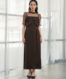 【wonem ウォンエム】 サテンワンピース バックオープンサテンキャミロングワンピース[品番：MKSW0058675
