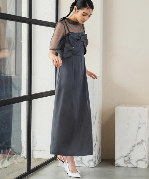 girl(ガール)の「ドットリボンビスチェ マルチway ドレス 2点セット 結婚式 ワンピース パーティードレス オケージョンドレス お呼ばれ 二次会 成人式 同窓会 謝恩会(ドレス・レディース・ブラウン/モカ/グレー/ブラック・S/M/L/2L)」の11枚目の写真