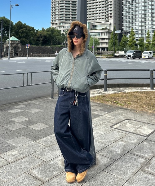 ADAMASTE（アダマスト）の「vintage make short fur jacket - ヴィンテージメイクショートファージャケット（ブルゾン・メンズ・シルバー/カーキ・MEDIUM/LARGE）」の12枚目の写真