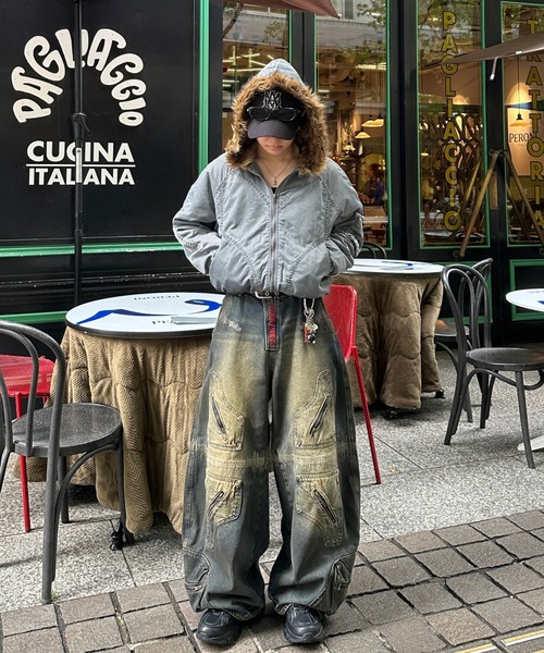 ADAMASTE（アダマスト）の「vintage make short fur jacket - ヴィンテージメイクショートファージャケット（ブルゾン・メンズ・シルバー/カーキ・MEDIUM/LARGE）」の19枚目の写真