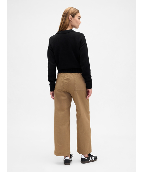 GAP（ギャップ）の「ハイライズ プリント イージーウエスト ワイド カーキパンツ（チノパンツ・レディース・ベージュ/ブラック・XS/S/XXS/M/L）」の3枚目の写真