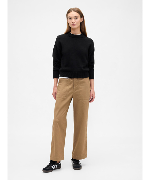 GAP（ギャップ）の「ハイライズ プリント イージーウエスト ワイド カーキパンツ（チノパンツ・レディース・ベージュ/ブラック・XS/S/XXS/M/L）」の7枚目の写真