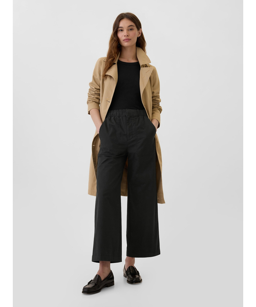 GAP（ギャップ）の「ハイライズ プリント イージーウエスト ワイド カーキパンツ（チノパンツ・レディース・ベージュ/ブラック・XS/S/XXS/M/L）」の8枚目の写真