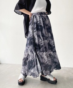 AMERI/アメリ】FLOWER PATCHWORK PLEATED SKIRT/フラワーパッチ