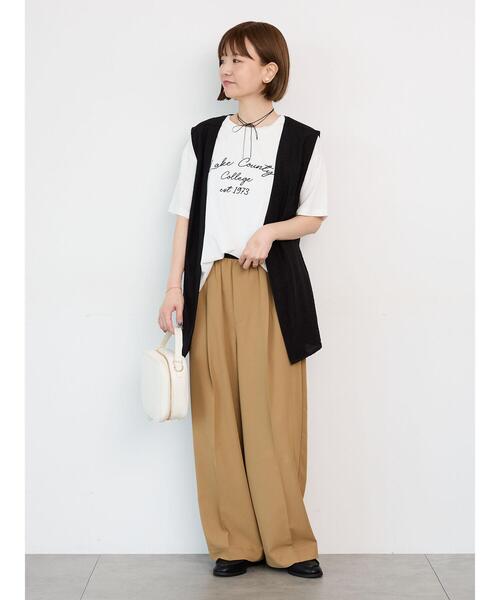 Lugnoncure（ルノンキュール）の「ベルト付き麻調ジレ（ベスト・レディース・ブラック/ブラウン・F）」の7枚目の写真