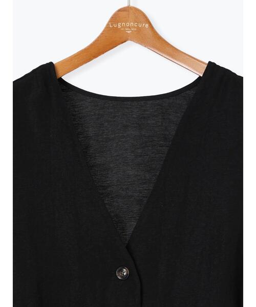 Lugnoncure（ルノンキュール）の「ベルト付き麻調ジレ（ベスト・レディース・ブラック/ブラウン・F）」の13枚目の写真