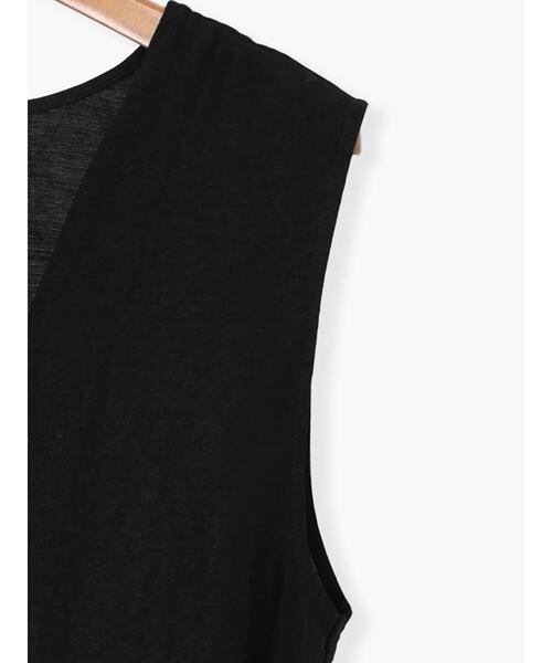 Lugnoncure（ルノンキュール）の「ベルト付き麻調ジレ（ベスト・レディース・ブラック/ブラウン・F）」の14枚目の写真