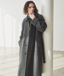 メルトンコート」に該当するメンズのステンカラーコートファッション
