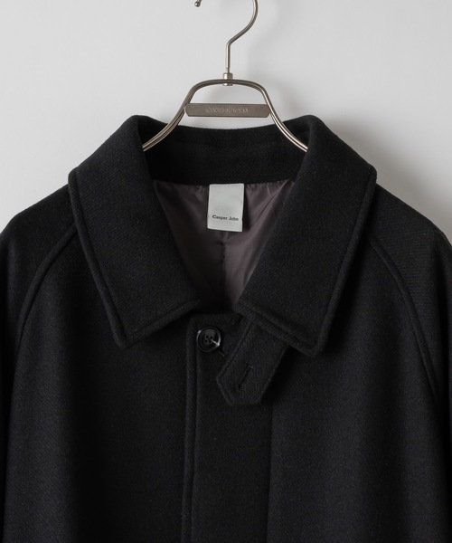 CASPER JOHN(キャスパージョン)の「Wool melton bal collar coat / ウールメルトンバルカラーコート(ステンカラーコート・メンズ・ベージュ/カーキ/ブラック・LARGE/X-SMALL/MEDIUM/SMALL)」の22枚目の写真