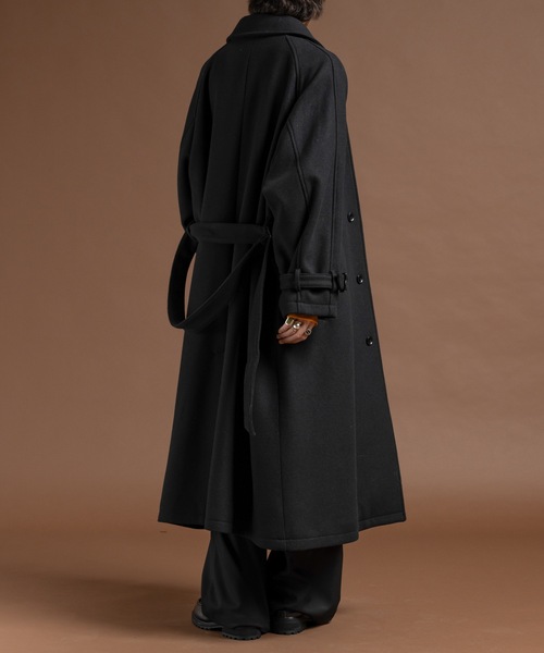 新品未使用品　Casperjohnウールメルトンバルカラーコート　M ブラック Wool melton bal collar coat / ウールメルトンバルカラーコート