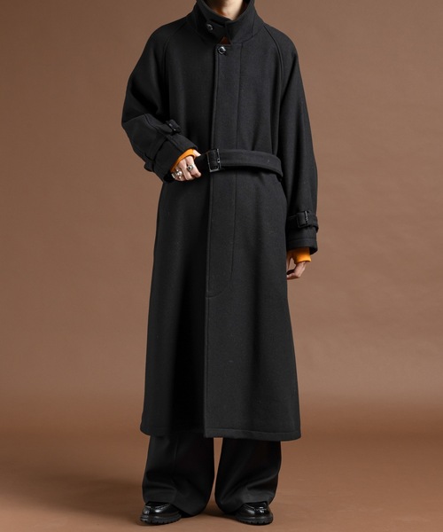 CASPER JOHN(キャスパージョン)の「Wool melton bal collar coat / ウールメルトンバルカラーコート(ステンカラーコート・メンズ・ベージュ/カーキ/ブラック・LARGE/X-SMALL/MEDIUM/SMALL)」の5枚目の写真