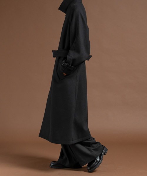 CASPER JOHN(キャスパージョン)の「Wool melton bal collar coat / ウールメルトンバルカラーコート(ステンカラーコート・メンズ・ベージュ/カーキ/ブラック・LARGE/X-SMALL/MEDIUM/SMALL)」の6枚目の写真