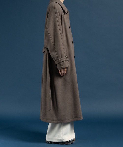 CASPER JOHN(キャスパージョン)の「Wool melton bal collar coat / ウールメルトンバルカラーコート(ステンカラーコート・メンズ・ベージュ/カーキ/ブラック・LARGE/X-SMALL/MEDIUM/SMALL)」の10枚目の写真